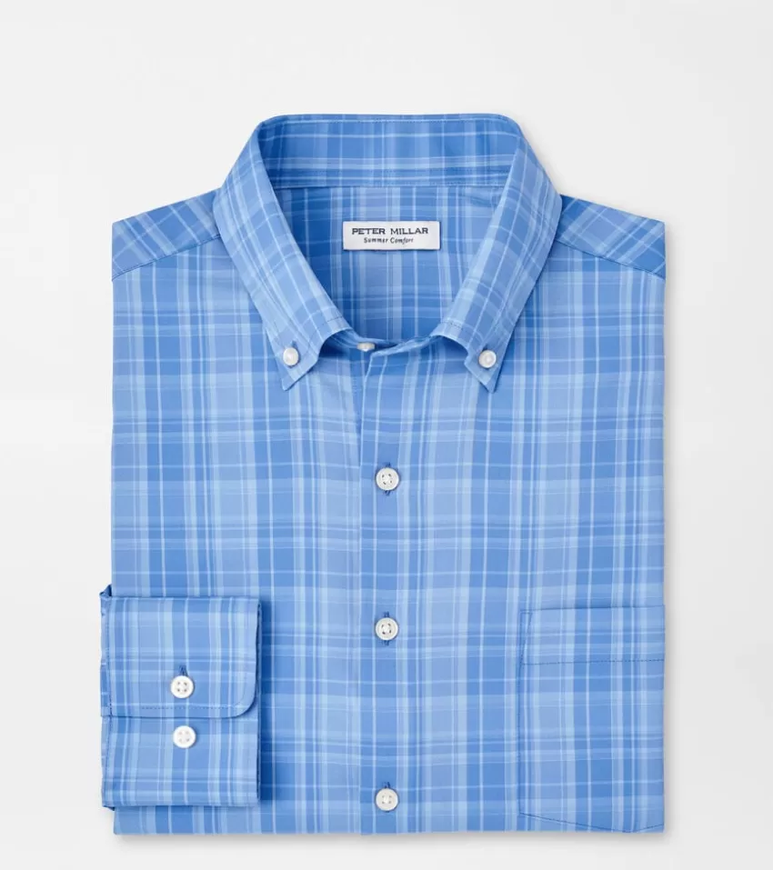 Peter Millar Sport Shirts^Edmond Performance Twill Sport Shirt RegattaBlue