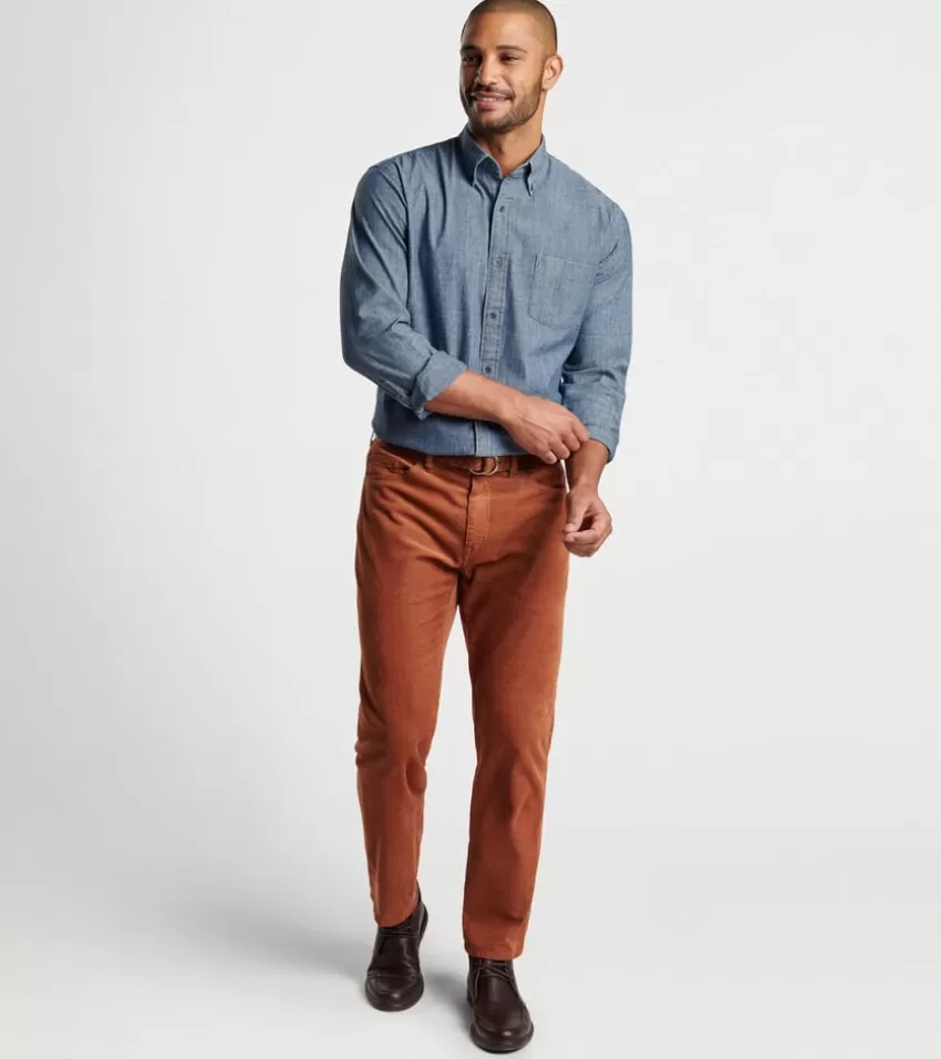 Peter Millar Sport Shirts^Tamworth Chambray Cotton-Stretch Sport Shirt Indigo