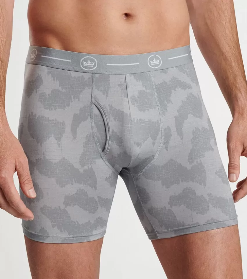 Peter Millar Boxers^Windowpane Camo Performance Boxer Brief GaleGrey